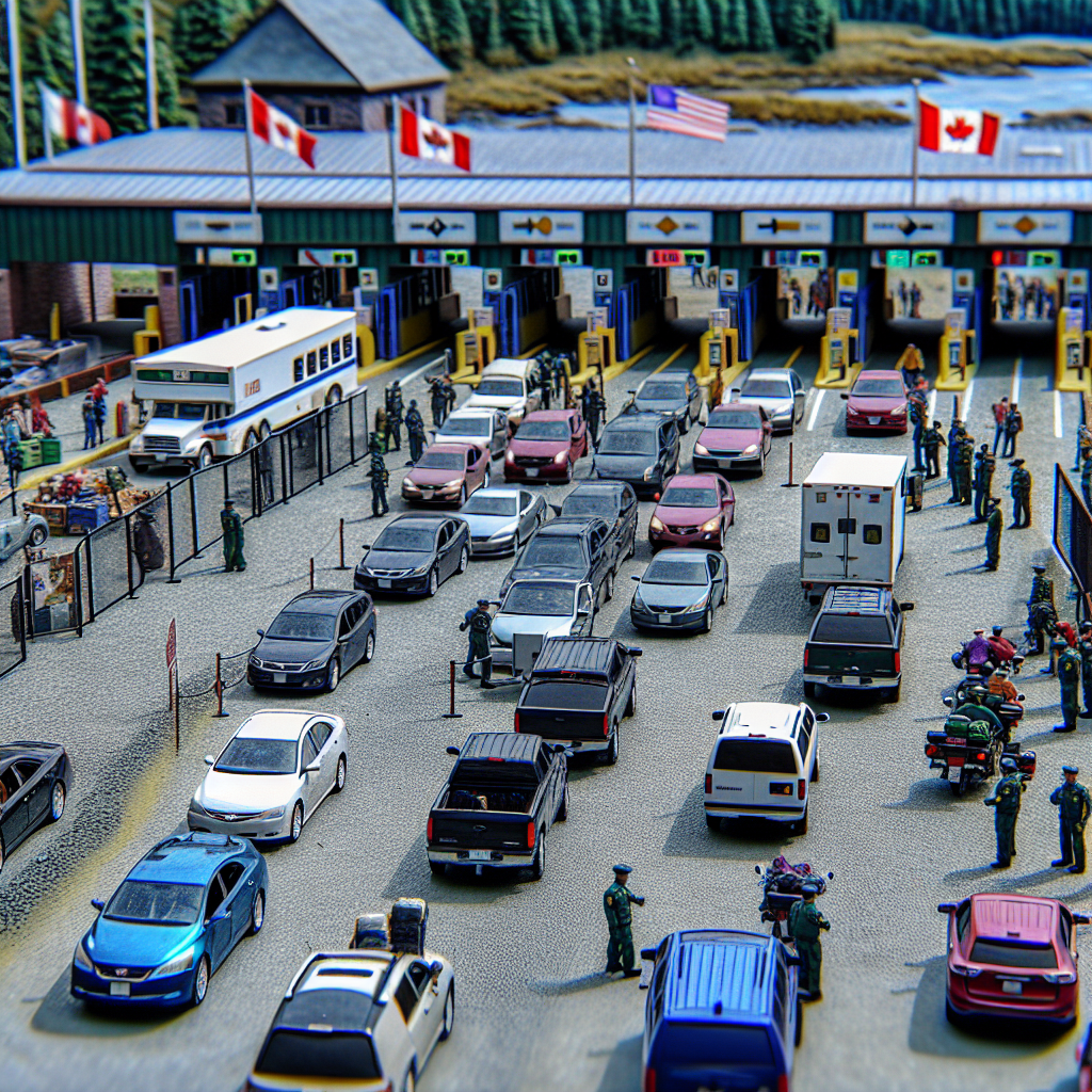 Vehicles crossing the U.S.-Canada border