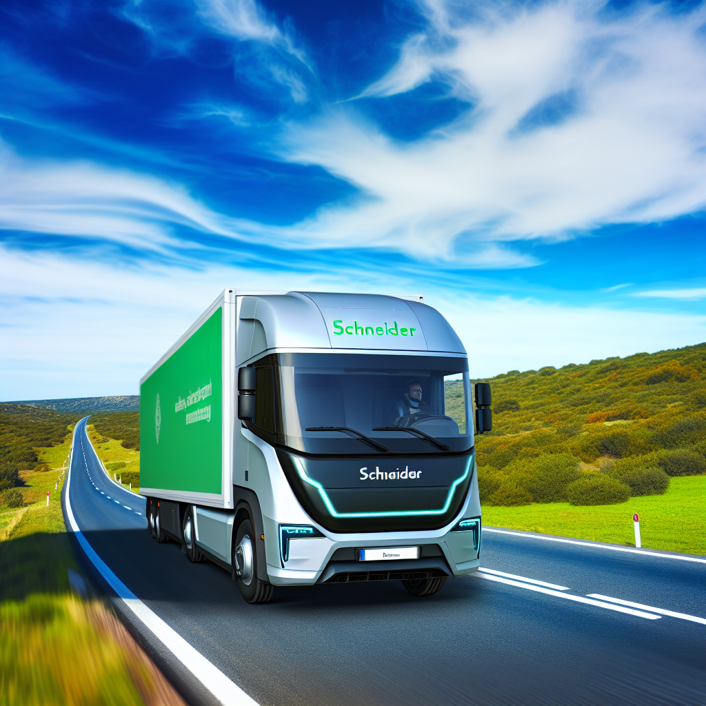 Schneider Electric Truck Driving on Highway