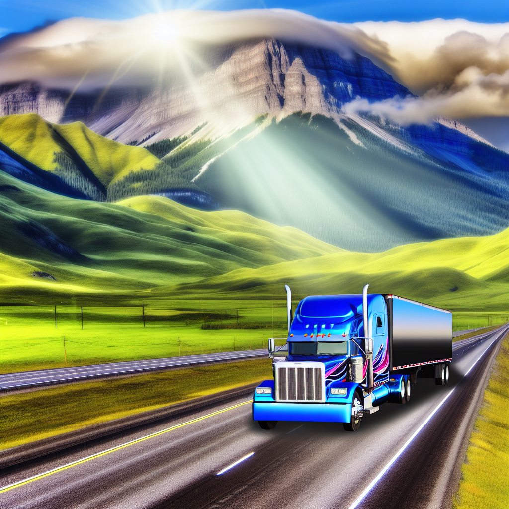 Truck on a highway representing the trucking industry