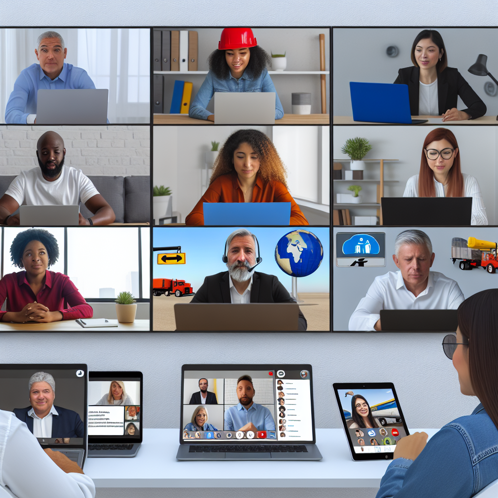 A diverse group of participants in a webinar