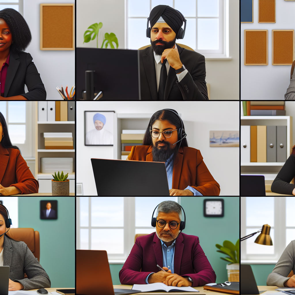 A diverse group of participants in a webinar