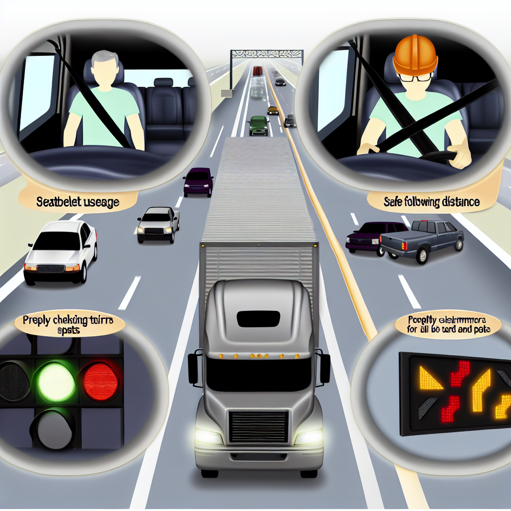Visual representation of safe driving practices for truck drivers