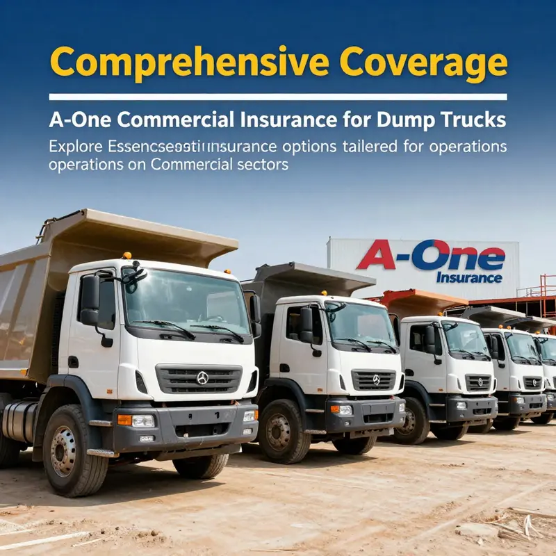 A fleet of dump trucks at a construction site highlighting the significance of A-One Commercial Insurance for heavy commercial vehicles.