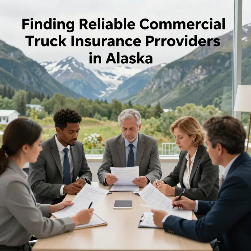 Insurance agents discussing tailored commercial truck insurance options in Alaska’s unique environment.