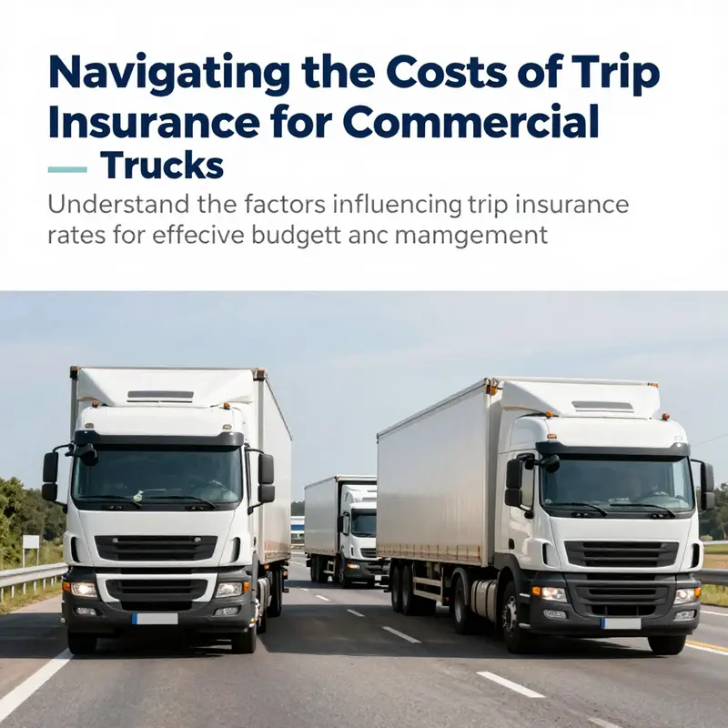 Fleet of commercial trucks traveling on a highway.