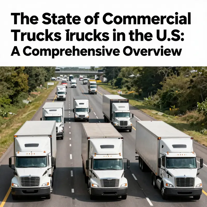 A busy highway populated with various commercial trucks illustrating the vastness of the trucking industry in the U.S.