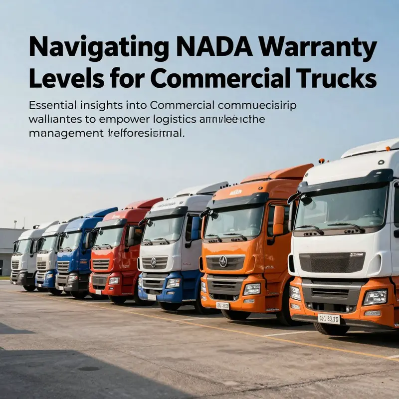 An attractive cover image displaying different commercial trucks emphasizing warranty levels.