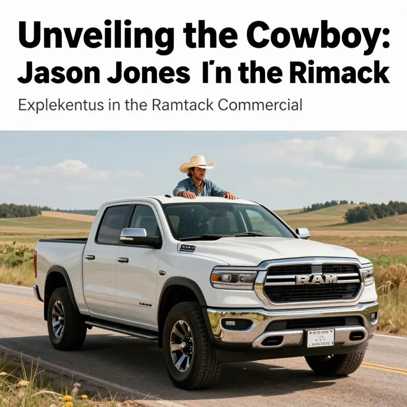 A detailed scene capturing the cowboy spirit, featuring open roads and agricultural landscapes alongside the Ram Trucks imagery.