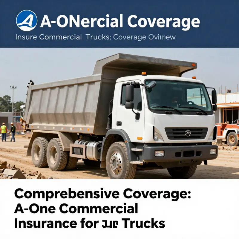 Overview of coverage options for dump trucks provided by A-One Commercial Insurance in a construction environment.