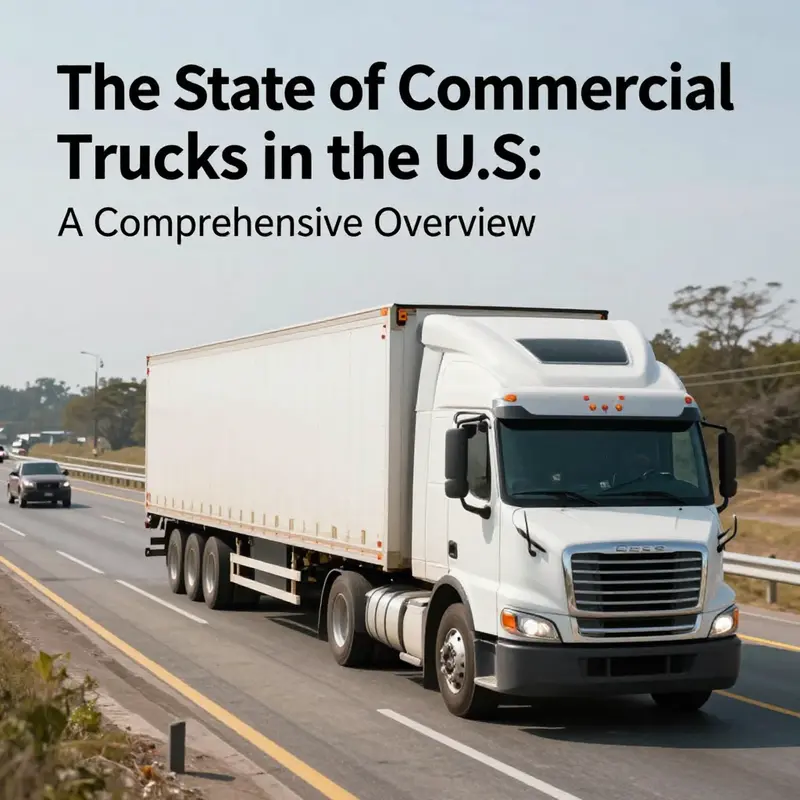 A diverse fleet of commercial trucks parked, highlighting the scale of the U.S. trucking industry.