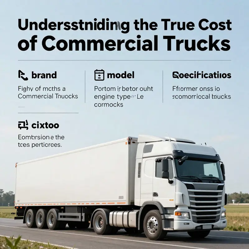 Infographic illustrating the key factors that influence the pricing of commercial trucks.
