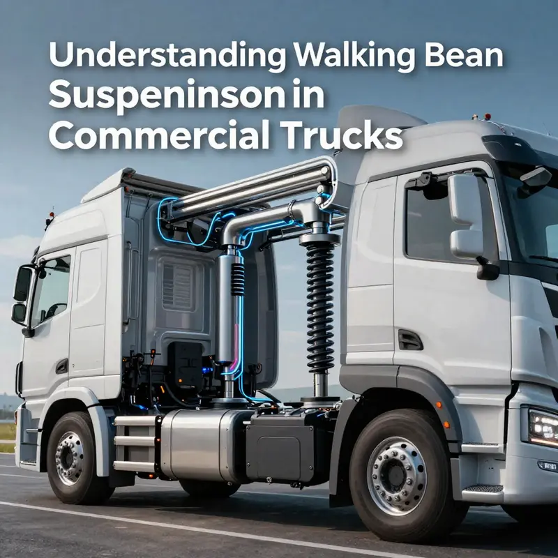 Illustration of the mechanics of a walking beam suspension system in commercial trucks.