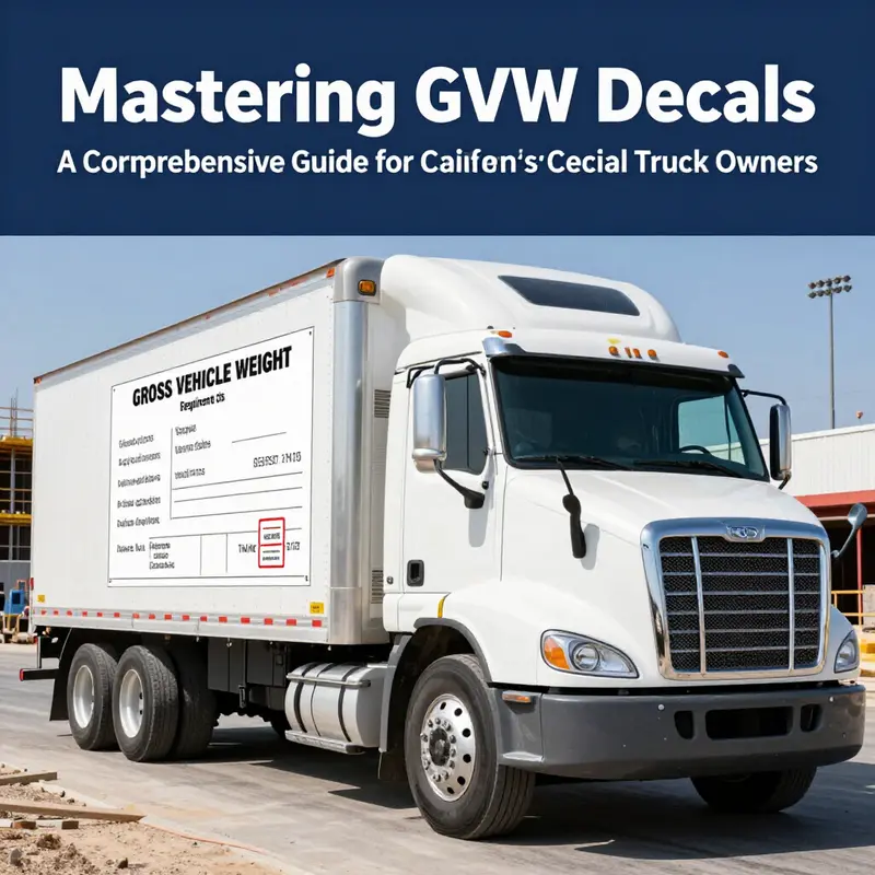A commercial truck with its GVW certification label clear and visible, demonstrating the importance of knowing your vehicle’s maximum weight.