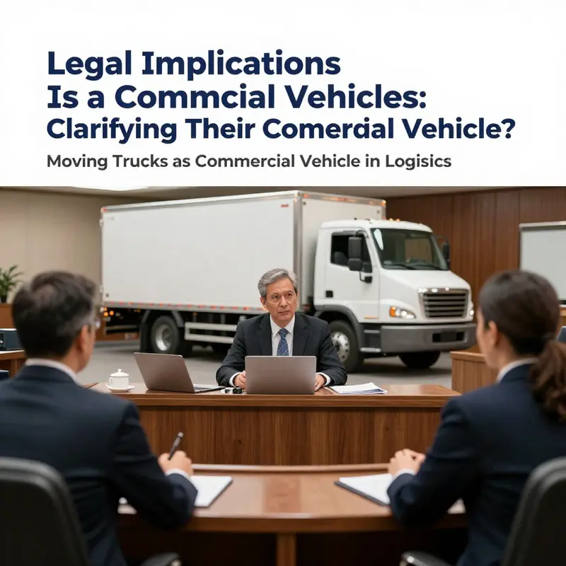 Infographic illustrating the definitions and regulations surrounding moving trucks as commercial vehicles.