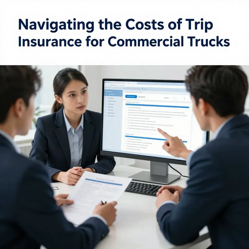 Factors influencing trip insurance premiums for commercial trucks.