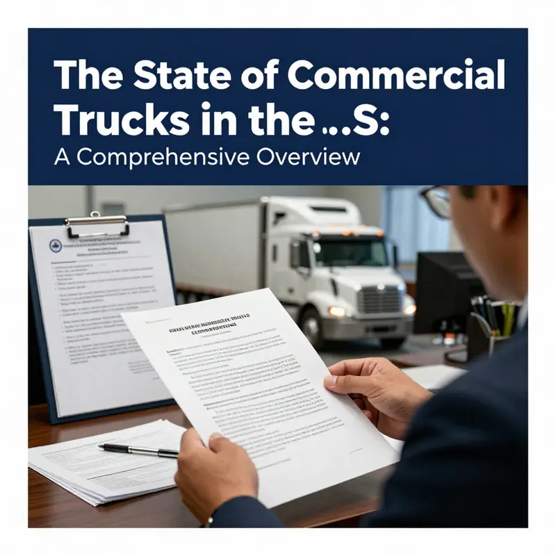 A diverse fleet of commercial trucks parked, highlighting the scale of the U.S. trucking industry.