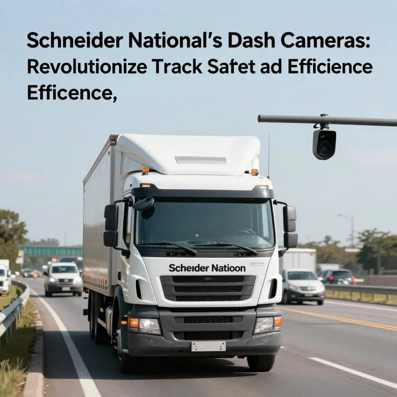 A Schneider truck fitted with dash cameras highlighting the company’s commitment to technology and safety.