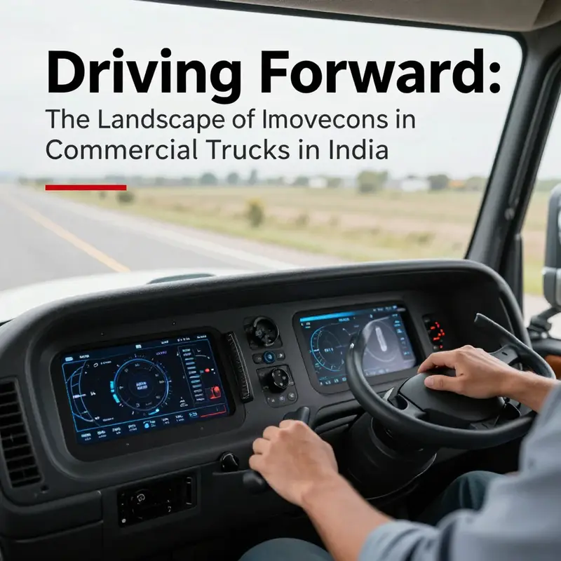 A diverse array of commercial trucks on an Indian highway, symbolizing the thriving market trends.