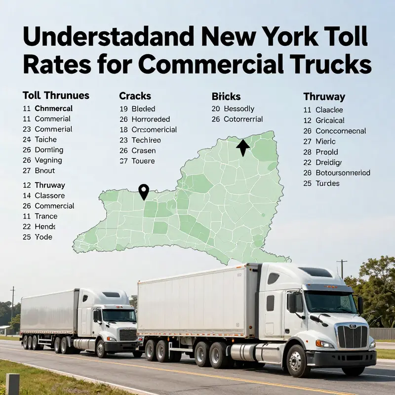 Breakdown of toll rates and structures for commercial trucks traveling on New York’s Thruway.