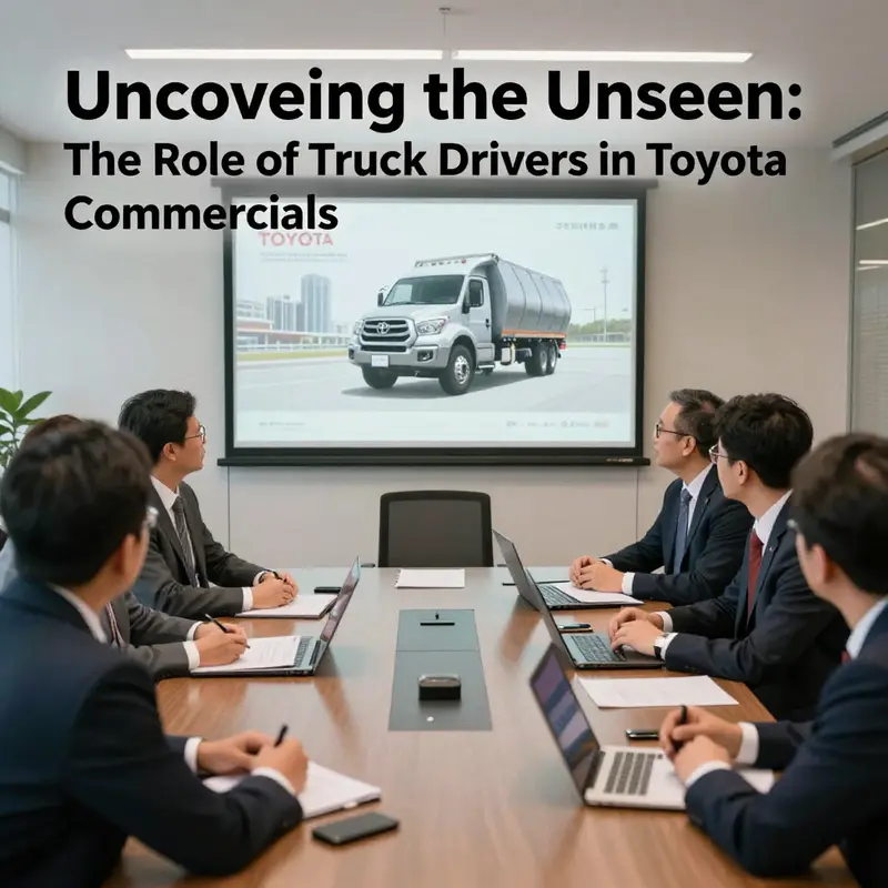 An overview of Toyota commercials that depict truck-related themes without specific driver identities.