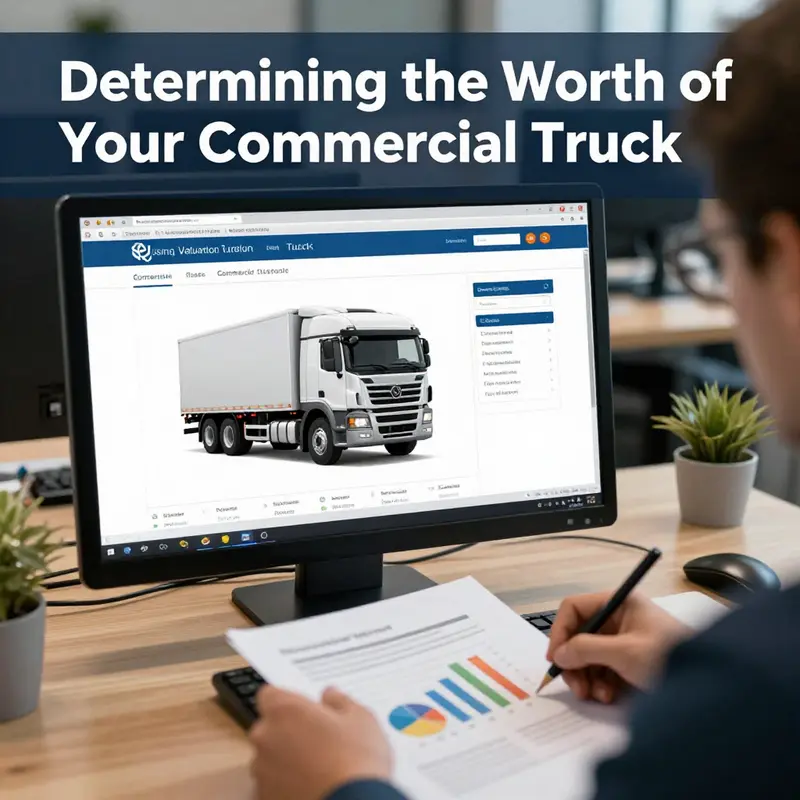 Key factors influencing the valuation of commercial trucks illustrated visually.