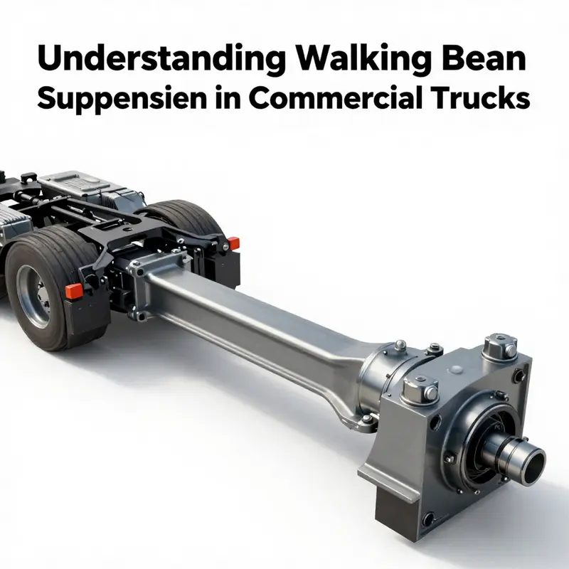 Illustration of the mechanics of a walking beam suspension system in commercial trucks.