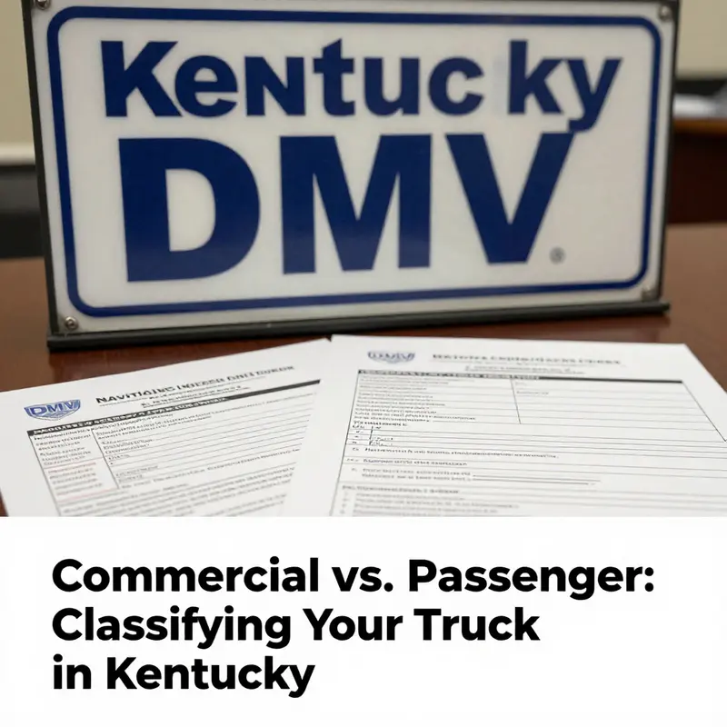 A visual comparison of commercial and passenger trucks, illustrating their classification differences.