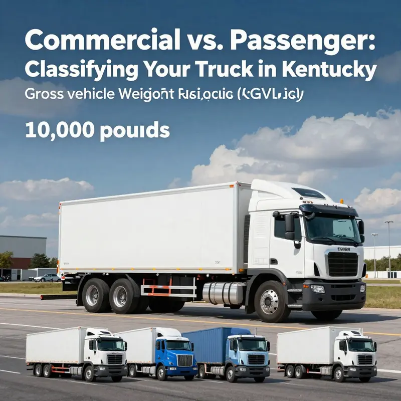 A visual comparison of commercial and passenger trucks, illustrating their classification differences.