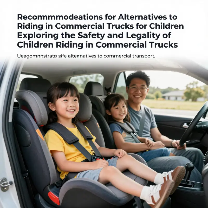 Signage highlighting the legal restrictions on children riding in commercial vehicles.