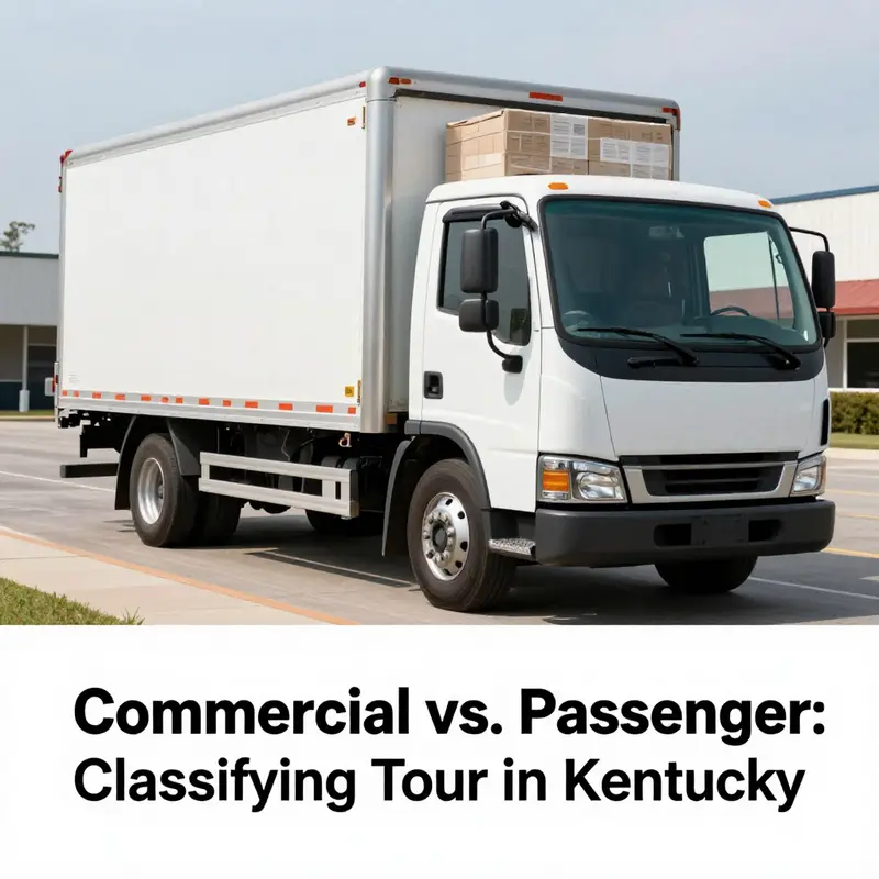 A visual comparison of commercial and passenger trucks, illustrating their classification differences.