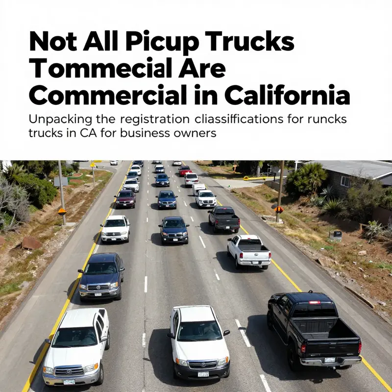An aerial shot of a Californian highway showing diverse vehicles, emphasizing the presence and significance of pickup trucks.