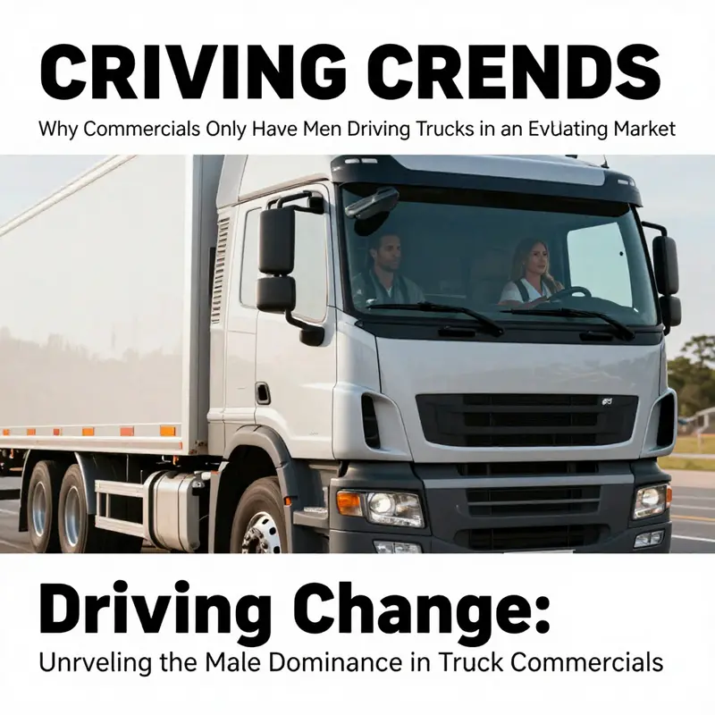 Historical truck advertisements highlight the longstanding portrayal of male drivers in the industry.