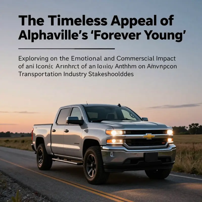 Chevrolet truck driving on a quiet road at dusk, conveying a sense of freedom and aspiration.