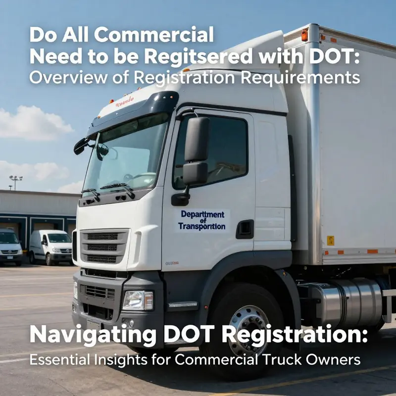 A commercial truck displaying its Department of Transportation number, essential for registration compliance.