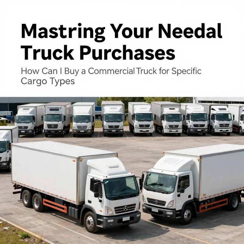 A variety of commercial trucks suited for different cargo types in a logistics yard.