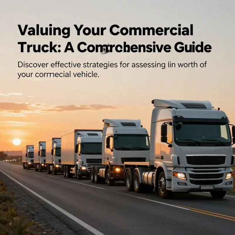 A fleet of commercial trucks driving into the sunset, symbolizing logistics and transport.