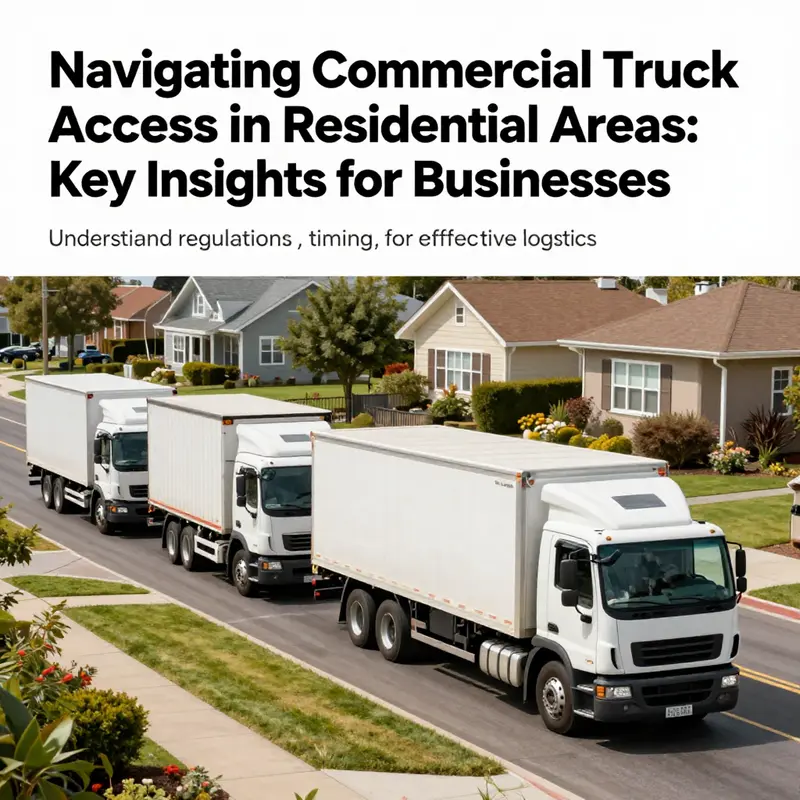 Commercial trucks delivering goods in a residential neighborhood, showcasing effective logistics.