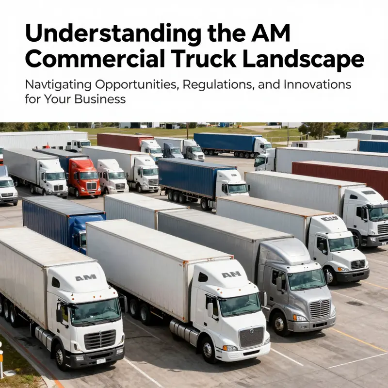 A busy logistics environment filled with various AM commercial trucks actively functioning in freight operations.