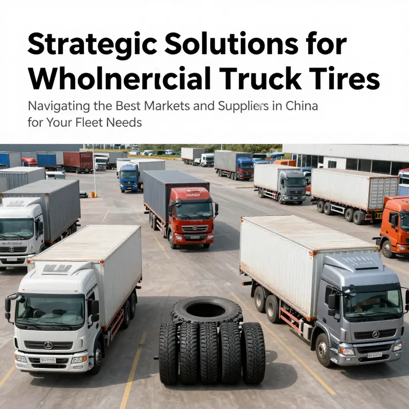 A busy logistics yard with commercial trucks, representing the significance of wholesale tire purchasing.