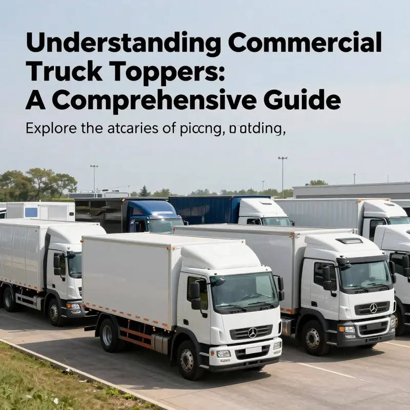 A panoramic visual of several trucks with different commercial toppers, highlighting their applications.