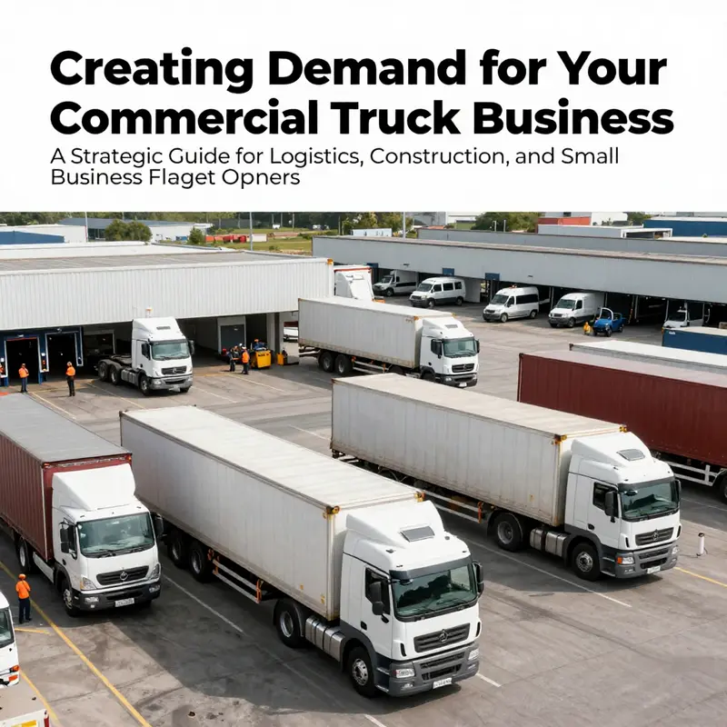 A busy logistics hub depicting various commercial trucks in action, emphasizing the vibrant nature of the transport industry.