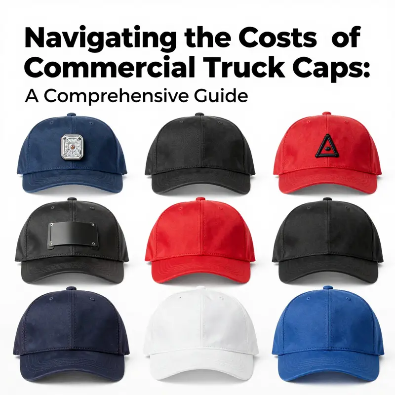 Key factors influencing commercial truck caps prices are visually represented through materials, fit, features, and brand reputation.