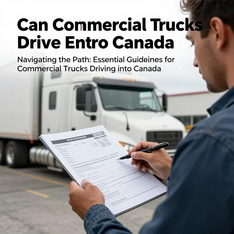 A truck driver prepares vital documentation for crossing the border to Canada.