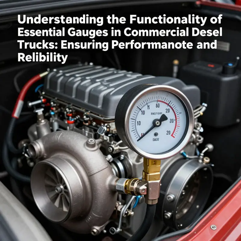 A detailed view of various essential gauges found in commercial diesel trucks, highlighting their importance in engine monitoring.