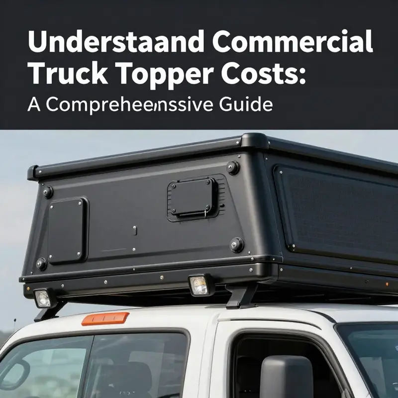Visual breakdown of commercial truck topper pricing structures based on material and features.