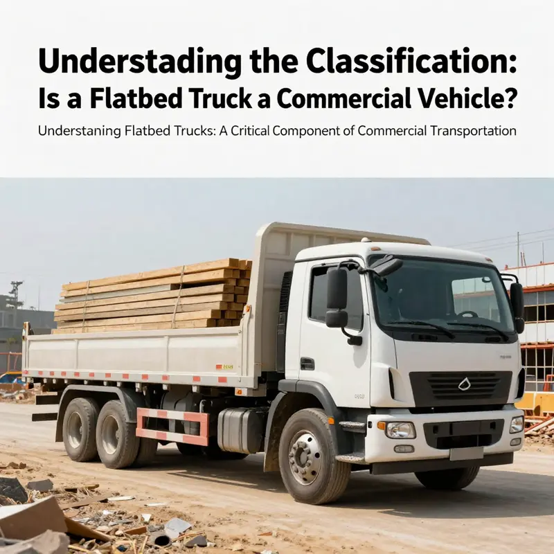 A flatbed truck at a construction site, illustrating its role in commercial transportation.