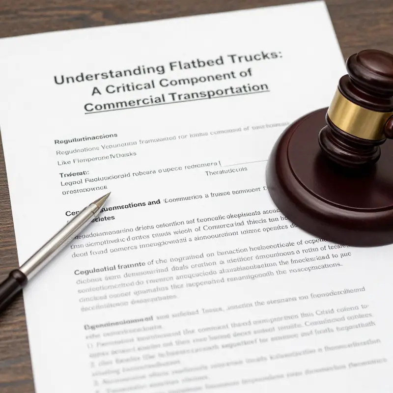 A flatbed truck at a construction site, illustrating its role in commercial transportation.