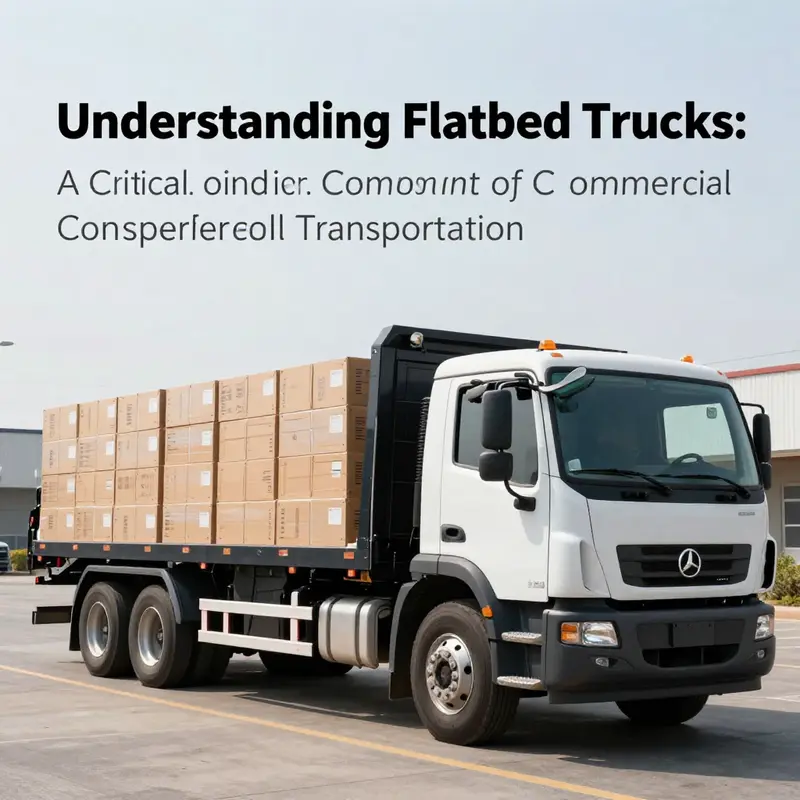 A flatbed truck at a construction site, illustrating its role in commercial transportation.