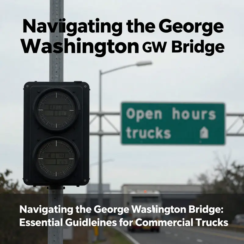 Commercial trucks approaching the George Washington Bridge, guided by regulations.