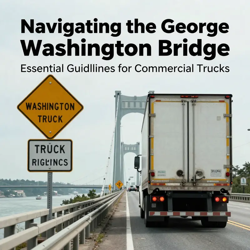 Commercial trucks approaching the George Washington Bridge, guided by regulations.